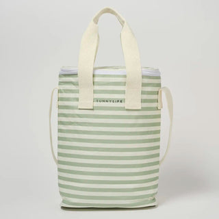 Light Cooler Drinks Bag in Sea Sage Stripe