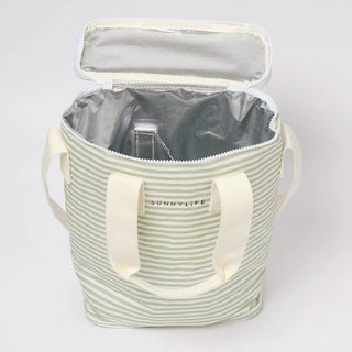 Light Cooler Drinks Bag in Sea Sage Stripe