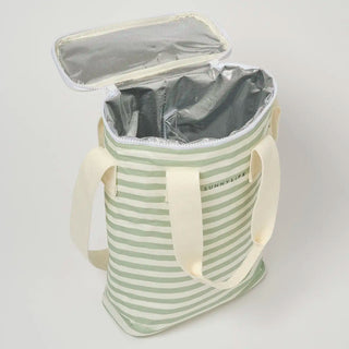 Light Cooler Drinks Bag in Sea Sage Stripe