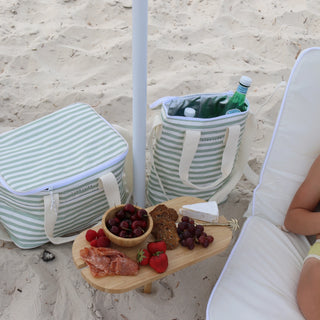 Light Cooler Drinks Bag in Sea Sage Stripe