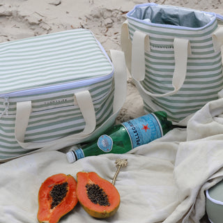 Light Cooler Drinks Bag in Sea Sage Stripe