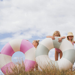 Tube Pool Ring The Vacay in Soft Olive Stripe