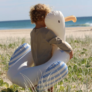Kids Tube Pool Ring Sammy the Seagull in Blue Stripe