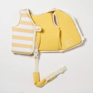 Kids Swim Vest Sammy The Seagull in Mustard Stripe