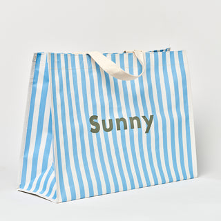 Carryall Beach Bag La Mer in Med Blue Stripe