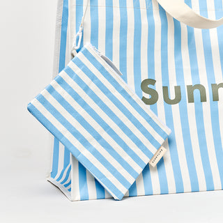Carryall Beach Bag La Mer in Med Blue Stripe