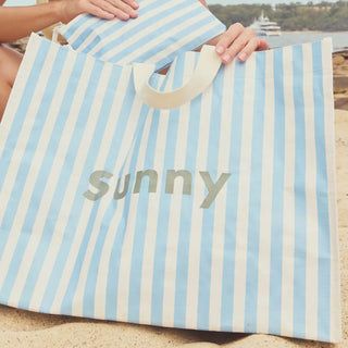 Carryall Beach Bag La Mer in Med Blue Stripe