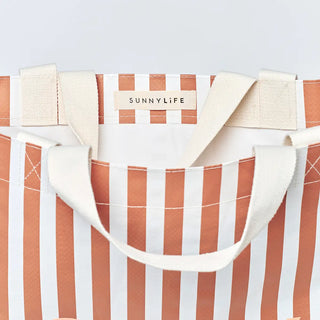 Carryall Beach Bag in Tierra Clay Stripe