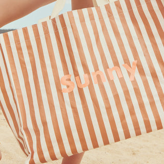Carryall Beach Bag in Tierra Clay Stripe