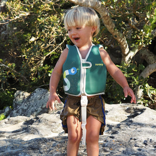 Kids Swim Vest Into the Jungle in Green