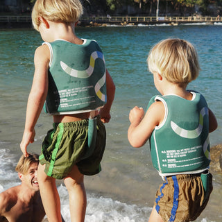 Kids Swim Vest Into the Jungle in Green
