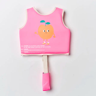 Kids Swim Vest Poppy the Peach in Neon Pink