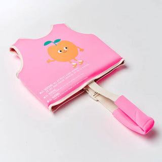 Kids Swim Vest Poppy the Peach in Neon Pink