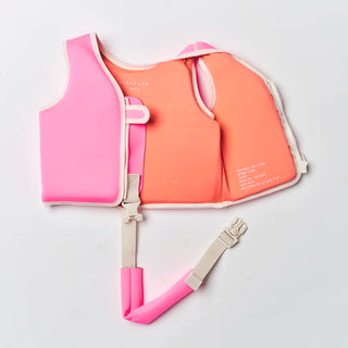 Kids Swim Vest Poppy the Peach in Neon Pink