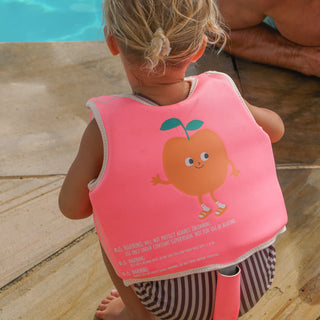 Kids Swim Vest Poppy the Peach in Neon Pink