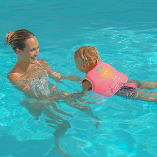 Kids Swim Vest Poppy the Peach in Neon Pink
