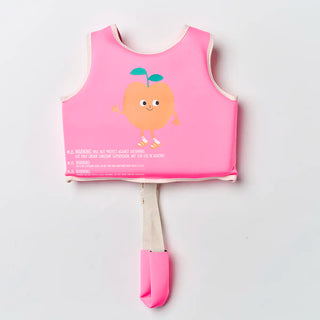 Kids Swim Vest Poppy the Peach in Neon Pink