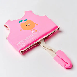 Kids Swim Vest Poppy the Peach in Neon Pink