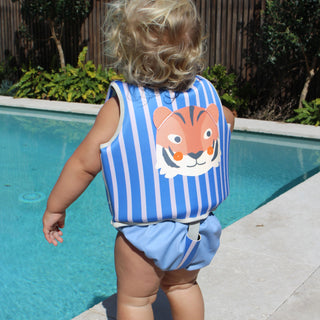 Kids Swim Vest Tino the Tiger in Blue
