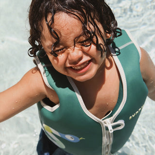 Kids Swim Vest Into the Jungle in Green
