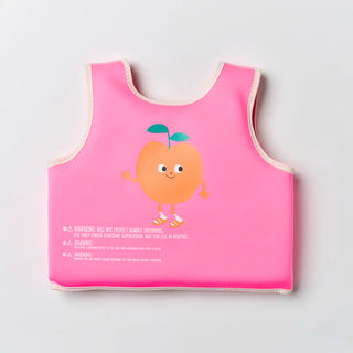 Kids Swim Vest Poppy the Peach in Neon Pink