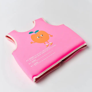 Kids Swim Vest Poppy the Peach in Neon Pink