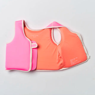 Kids Swim Vest Poppy the Peach in Neon Pink