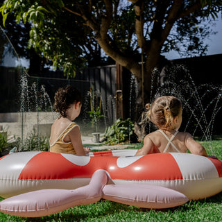 Kids Sprinkler Mat Poppy the Peach in Red Stripes