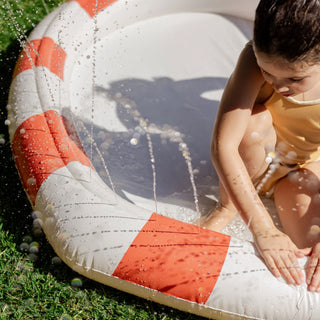 Kids Sprinkler Mat Poppy the Peach in Red Stripes