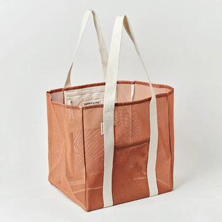 Mesh Beach Bag in Tierra Clay