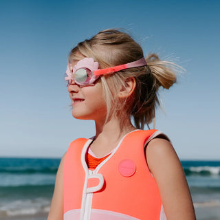 Mini Swim Goggles Melody The Mermaid in Coral Pink