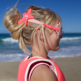 Mini Swim Goggles Melody The Mermaid in Coral Pink