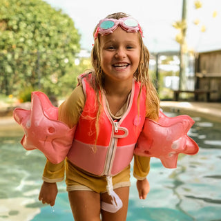 Mini Swim Goggles Melody The Mermaid in Coral Pink