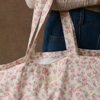 Beverly Tote Bag – Printed Duck Weave Cream